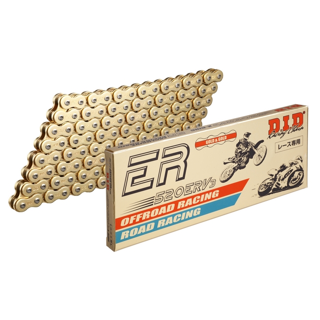 ERシリーズチェーン 【カシメ(ZJ)ジョイント付属】 リンク数:134 520ERT2 ダイドー DID ゴールド