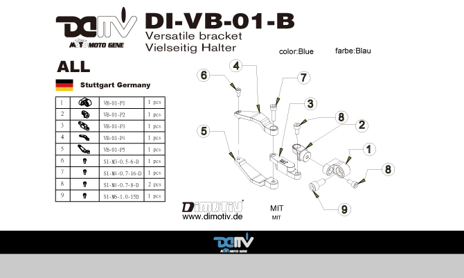 Webike Dimotiv ディモーティヴ バーシティルブラケット Versatile Barket Di Vb 01 G ブレーキホース ワイヤーガイド 通販