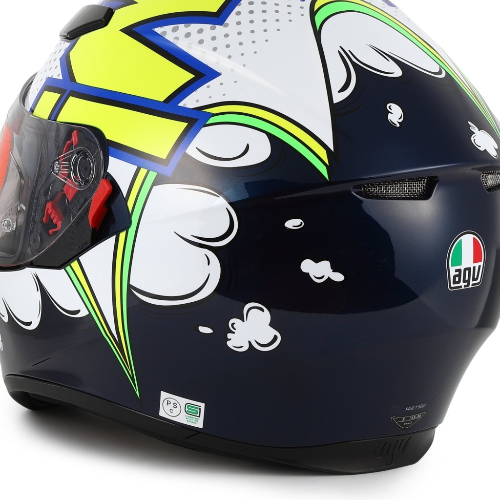 AGV K-3 SV 全罩安全帽(MPLK 007-BUBBLE BLUE／WH／YELLOW FLUO