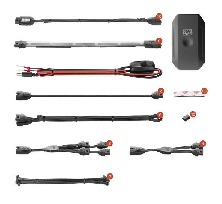 Webike Xk Glow エックスケーグロウ アプリコントロール 1600万カラーライトキット クローム Chrome App Controlled 16 Million Color Light Kits 4103 Ks Moto Advance Led電装 Ledドレスアップパーツ 通販