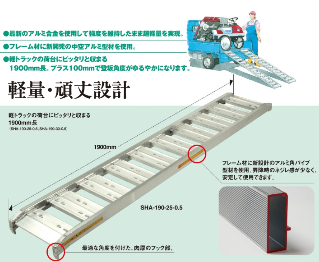 Webike 昭和ブリッジ Showa Bridge Shaアルミラダーレール Sha 190 30 0 5 トランポ用品 通販