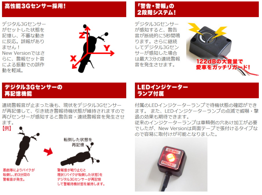 Webike Protec プロテック Cs K06 Cs 550m 盗難警報機車種専用キット Z900rs 114 イモビライザー アラーム 通販
