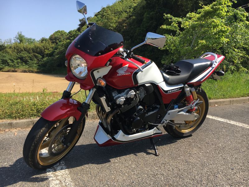 cb400sf NC39 NC42 モトズームアンダーカウル CBXカラー 赤白-