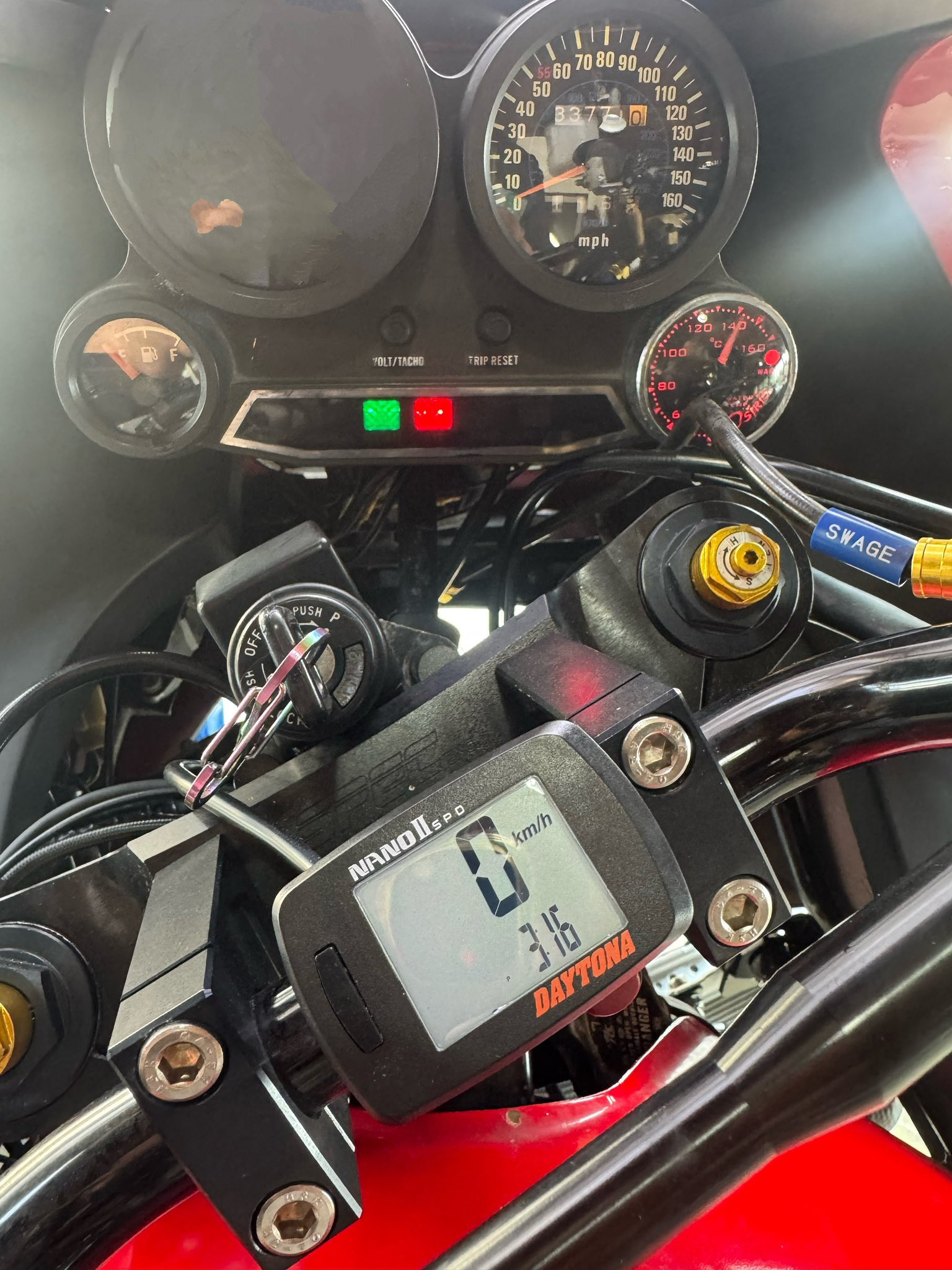KAWASAKI GPZ900R DAYTONA:デイトナ NANO2スピードメーターを使った